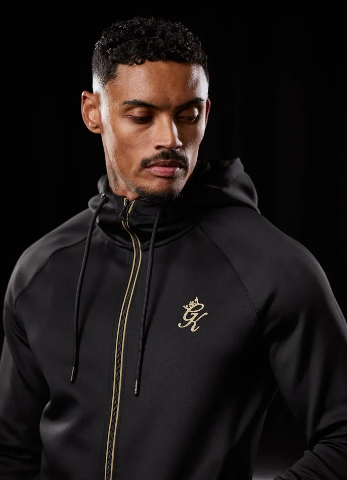 Gym King Sweatshirts and Hoodies Men Full Zip Poly Hood 8211 BlackGold