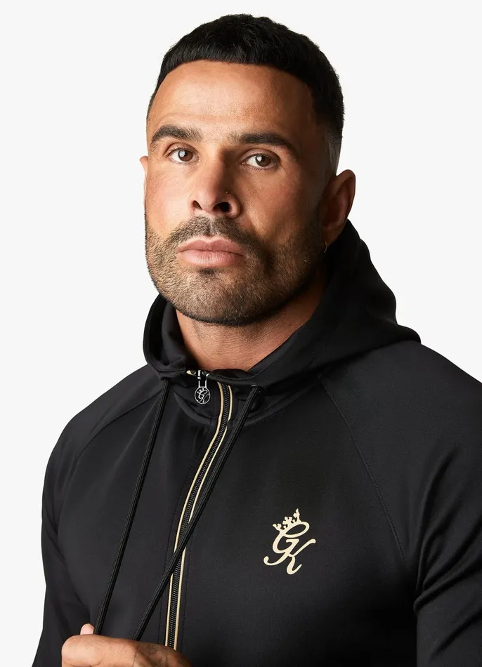 Gym King Sweatshirts and Hoodies Men Full Zip Poly Hood 8211 BlackGold