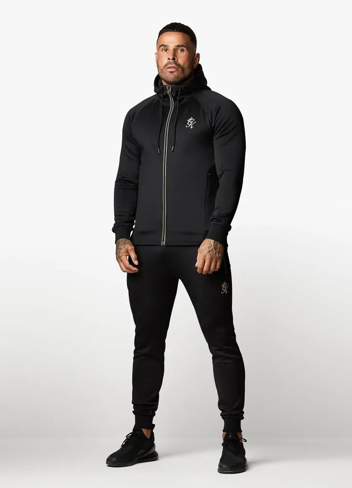 Gym King Sweatshirts and Hoodies Men Full Zip Poly Hood 8211 BlackGold
