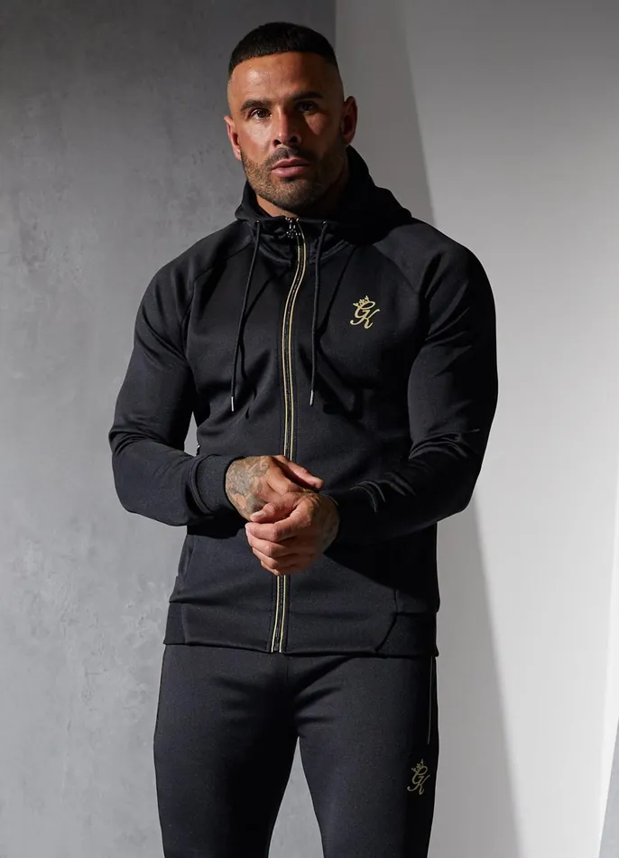 Gym King Sweatshirts and Hoodies Men Full Zip Poly Hood 8211 BlackGold