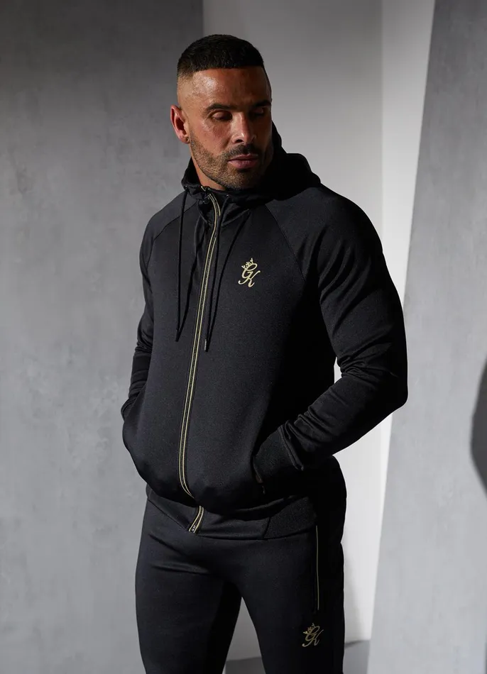 Gym King Sweatshirts and Hoodies Men Full Zip Poly Hood 8211 BlackGold