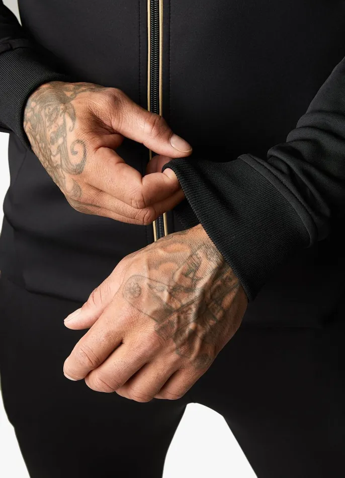 Gym King Sweatshirts and Hoodies Men Full Zip Poly Hood 8211 BlackGold