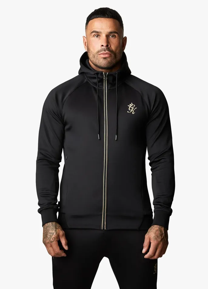 Gym King Sweatshirts and Hoodies Men Full Zip Poly Hood 8211 BlackGold