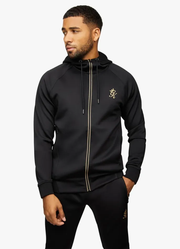 Gym King Sweatshirts and Hoodies Men Full Zip Poly Hood 8211 BlackGold