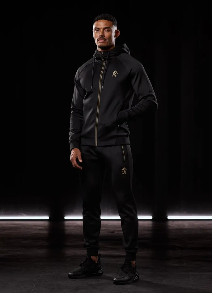 Gym King Sweatshirts and Hoodies Men Full Zip Poly Hood 8211 BlackGold