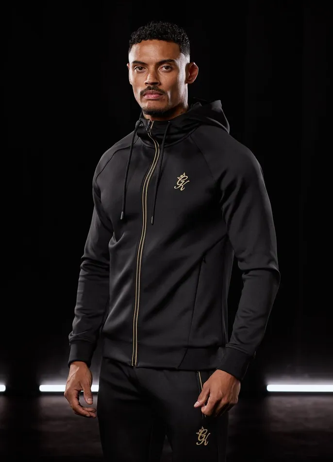 Gym King Sweatshirts and Hoodies Men Full Zip Poly Hood 8211 BlackGold