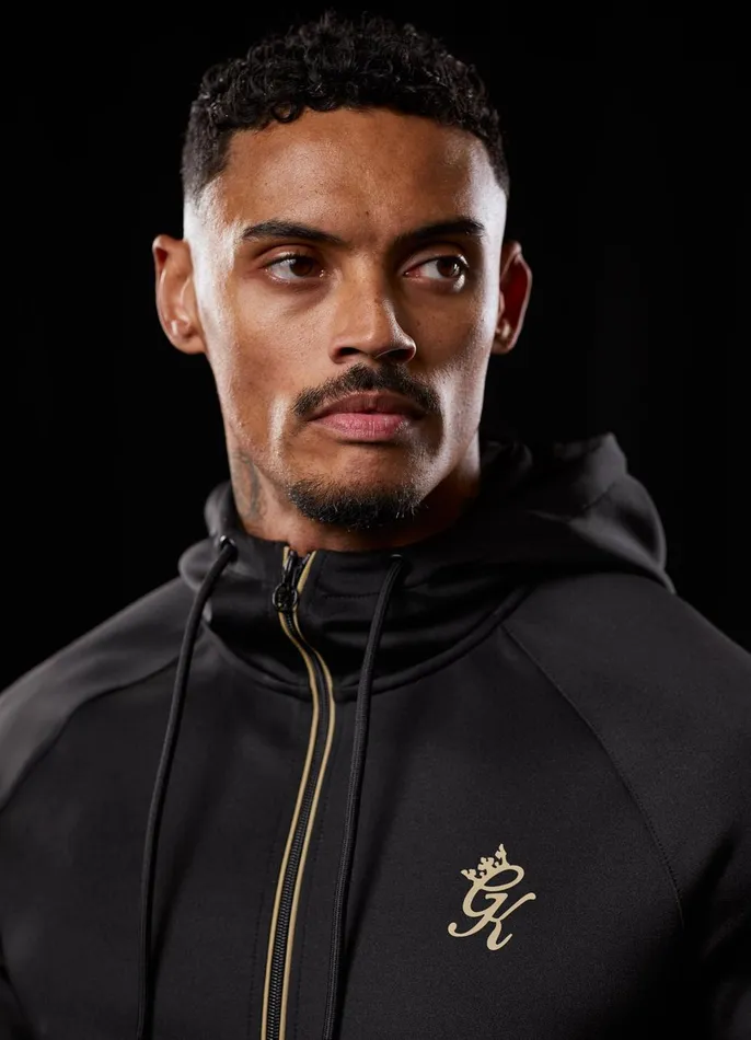 Gym King Sweatshirts and Hoodies Men Full Zip Poly Hood 8211 BlackGold