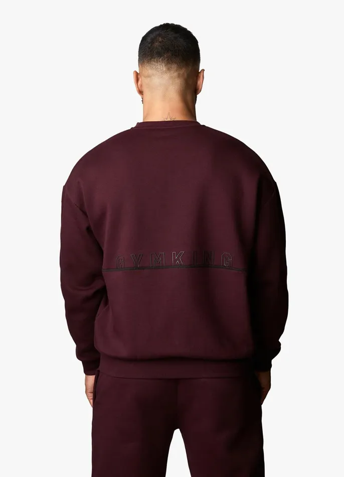 Gym King Sweatshirts and Hoodies Men Outline Print Sweatshirt 8211 Burgundy