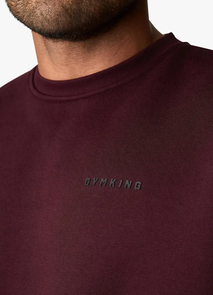 Gym King Sweatshirts and Hoodies Men Outline Print Sweatshirt 8211 Burgundy