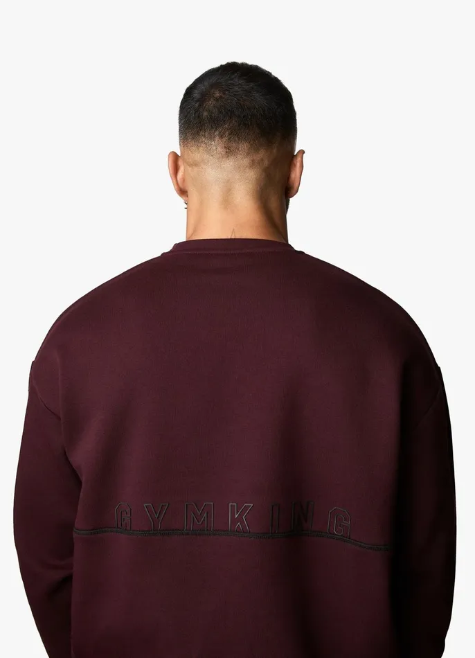 Gym King Sweatshirts and Hoodies Men Outline Print Sweatshirt 8211 Burgundy