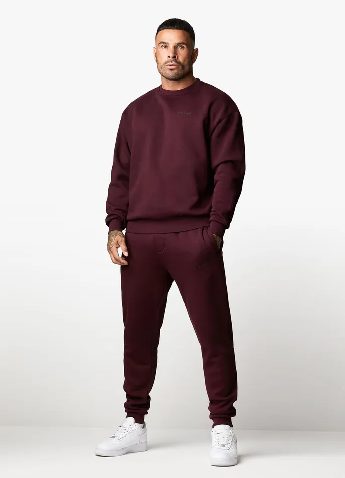 Gym King Sweatshirts and Hoodies Men Outline Print Sweatshirt 8211 Burgundy