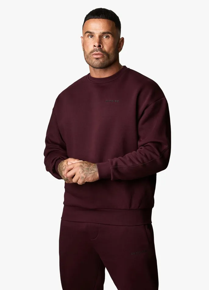 Gym King Sweatshirts and Hoodies Men Outline Print Sweatshirt 8211 Burgundy