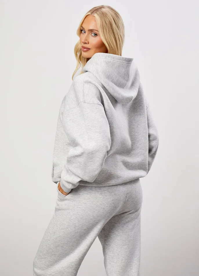 Gym King Sweatshirts and Hoodies Women 365 Relaxed Fit Fleece Hoodie 8211 Snow Marl