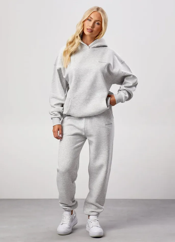 Gym King Sweatshirts and Hoodies Women 365 Relaxed Fit Fleece Hoodie 8211 Snow Marl