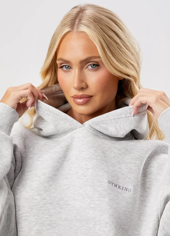 Gym King Sweatshirts and Hoodies Women 365 Relaxed Fit Fleece Hoodie 8211 Snow Marl
