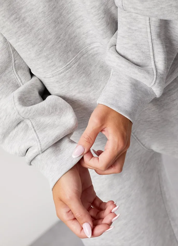 Gym King Sweatshirts and Hoodies Women 365 Relaxed Fit Fleece Hoodie 8211 Snow Marl