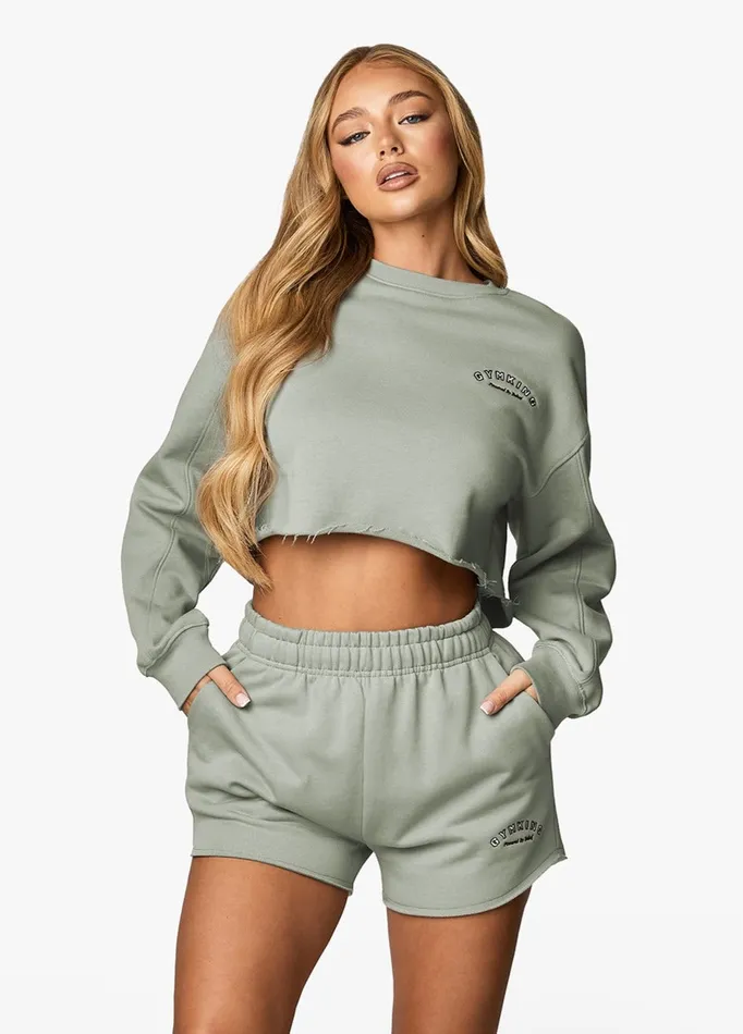 Gym King Sweatshirts and Hoodies Women Radiance Crop Sweatshirt 8211 Matcha Green
