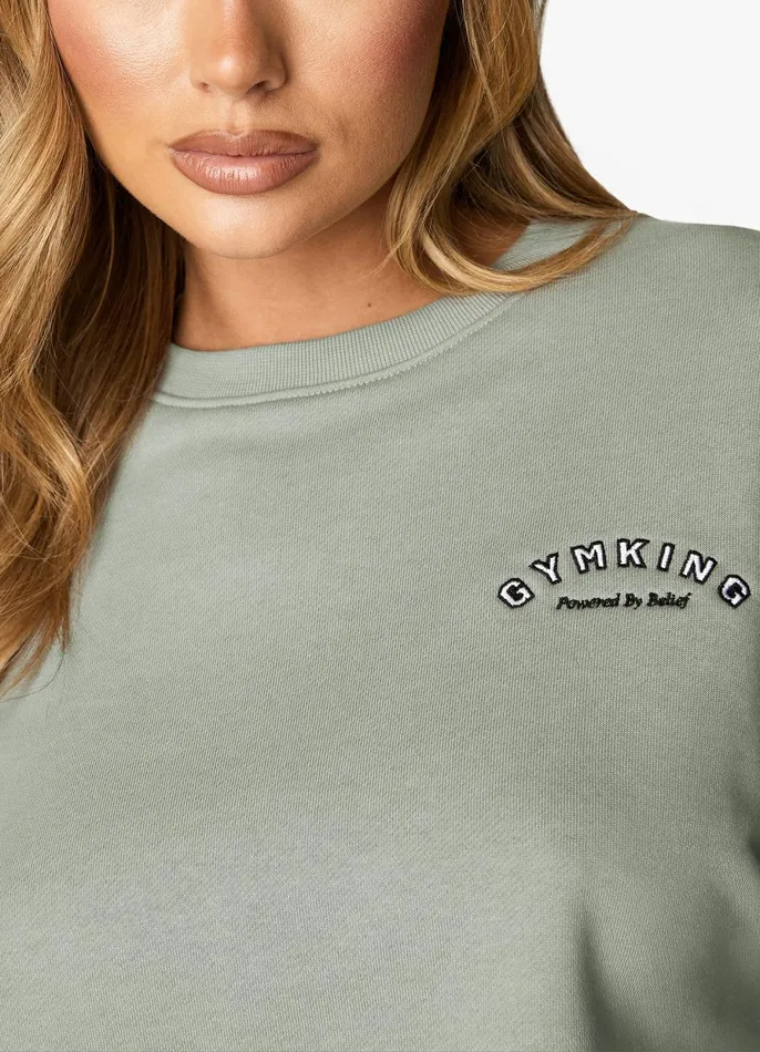 Gym King Sweatshirts and Hoodies Women Radiance Crop Sweatshirt 8211 Matcha Green
