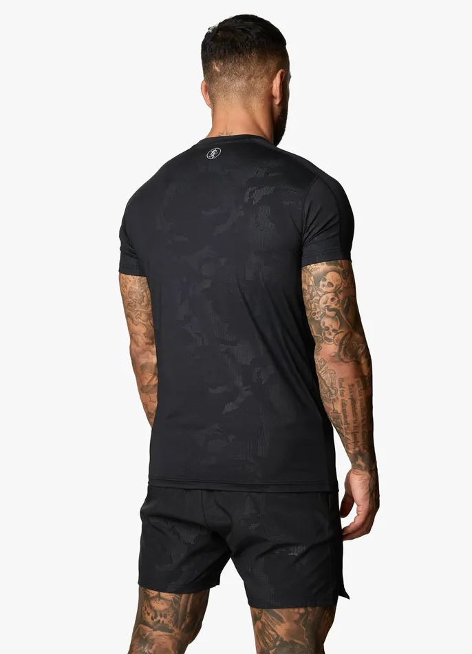 Gym King TShirts Men Debossed Camo SS Tee 8211 Black