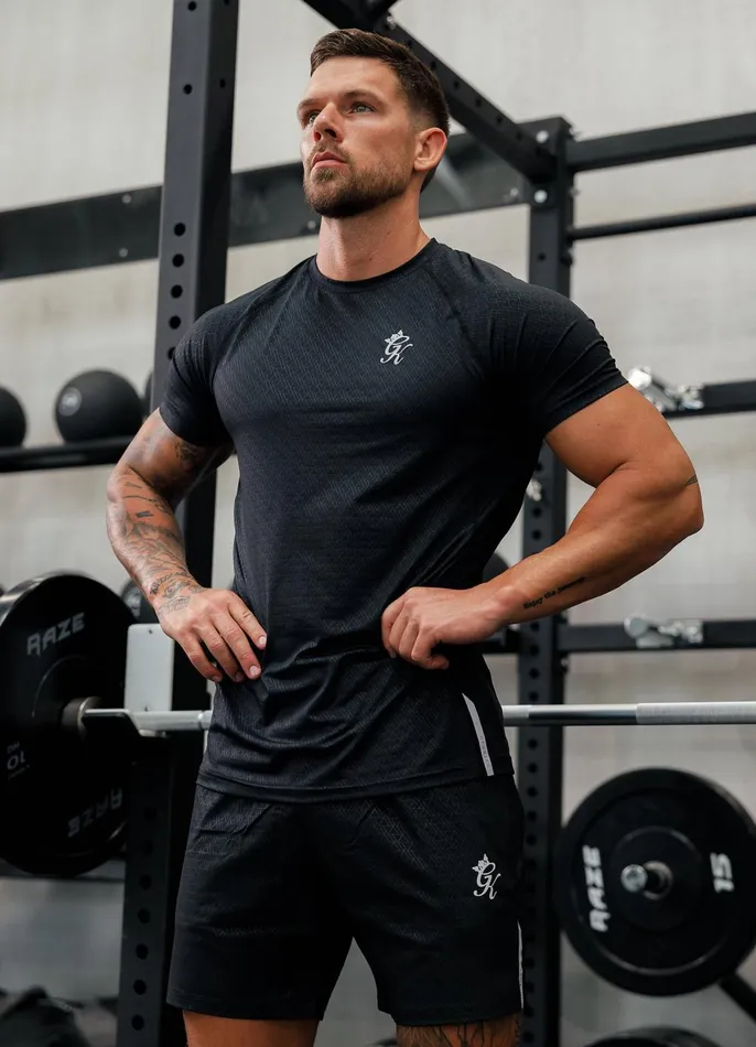 Gym King TShirts Men Debossed Energy Tee Black