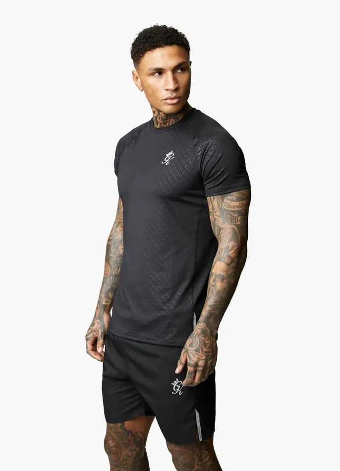 Gym King TShirts Men Debossed Energy Tee Black
