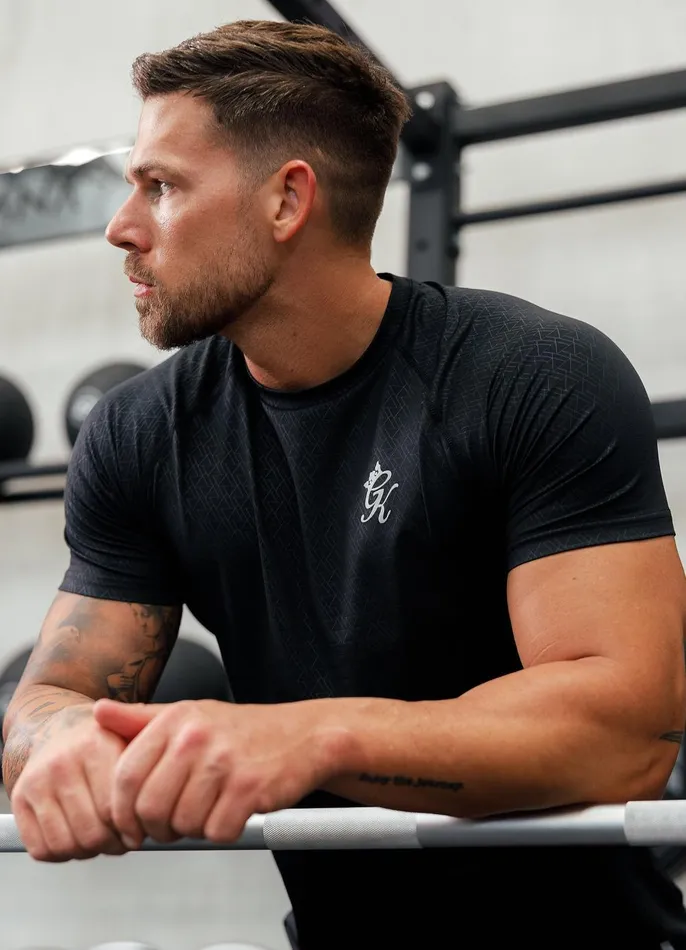 Gym King TShirts Men Debossed Energy Tee Black