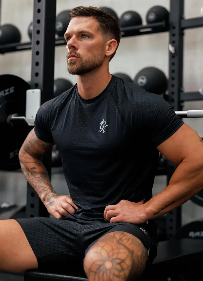 Gym King TShirts Men Debossed Energy Tee Black