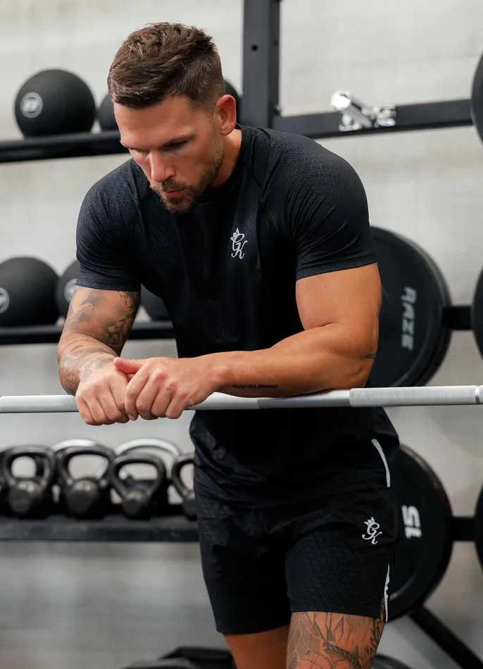 Gym King TShirts Men Debossed Energy Tee Black