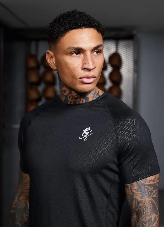 Gym King TShirts Men Debossed Energy Tee Black