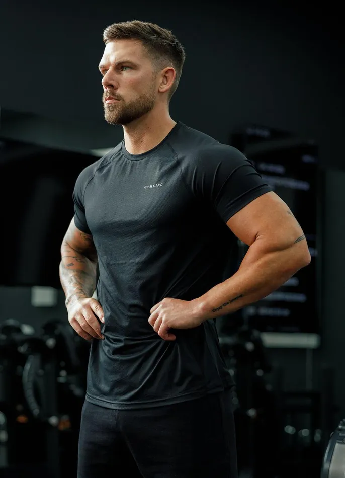Gym King TShirts Men Energy Linear Tee 8211 Black