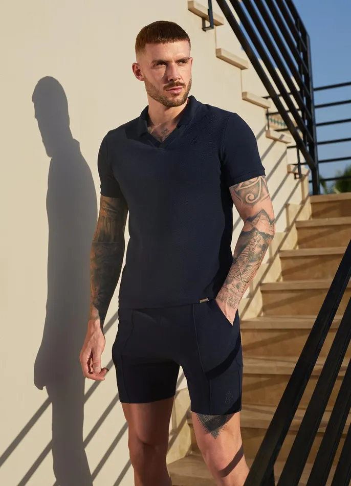 Gym King TShirts Men Signature Texture Polo 8211 Navy