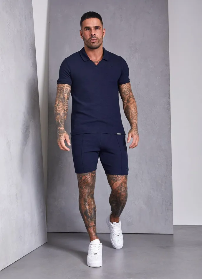 Gym King TShirts Men Signature Texture Polo 8211 Navy