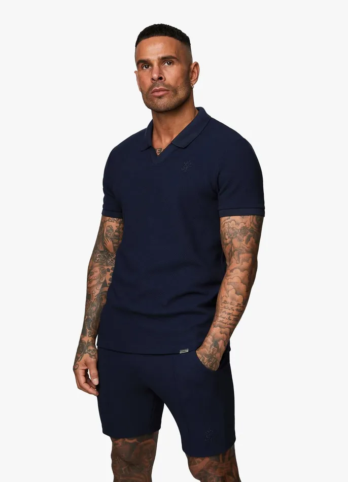 Gym King TShirts Men Signature Texture Polo 8211 Navy