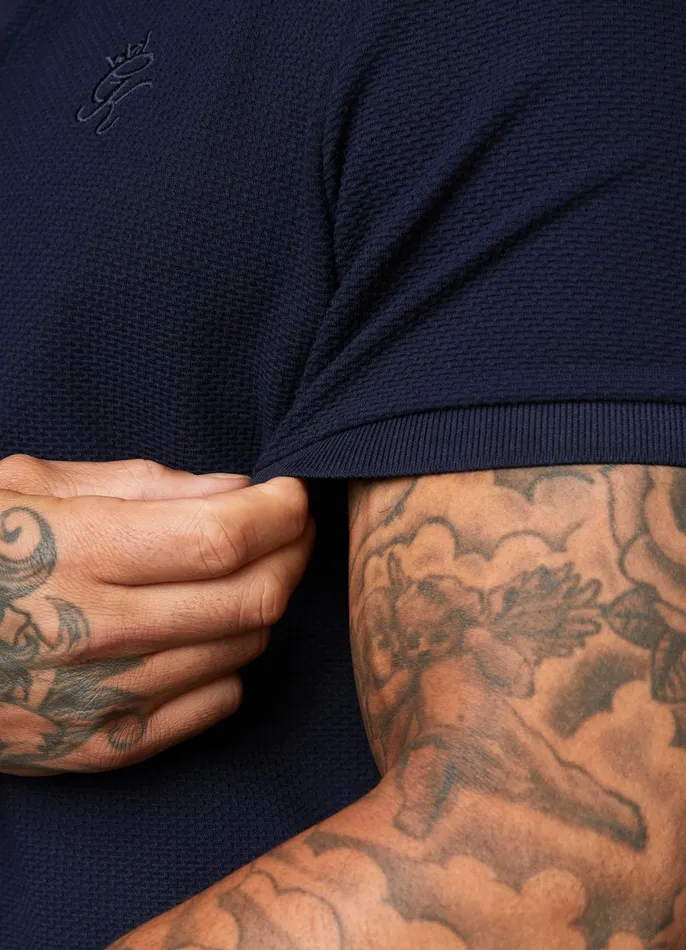 Gym King TShirts Men Signature Texture Polo 8211 Navy