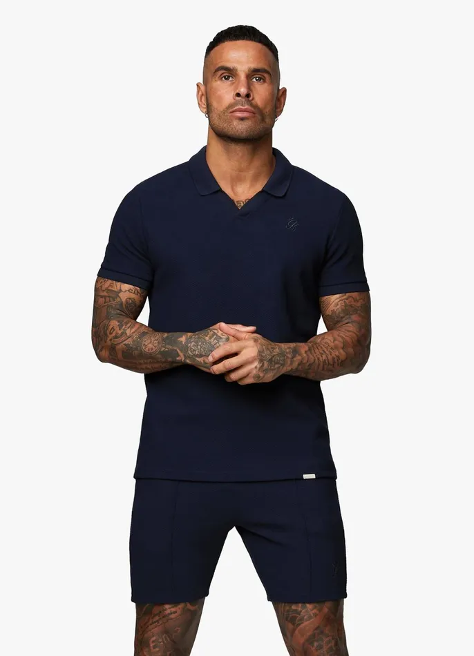 Gym King TShirts Men Signature Texture Polo 8211 Navy