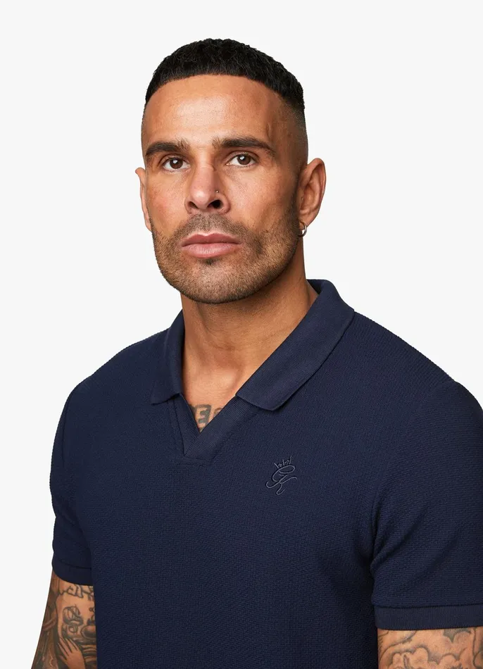 Gym King TShirts Men Signature Texture Polo 8211 Navy