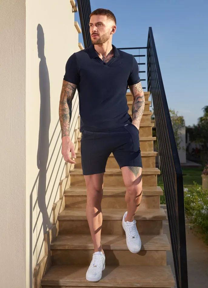 Gym King TShirts Men Signature Texture Polo 8211 Navy