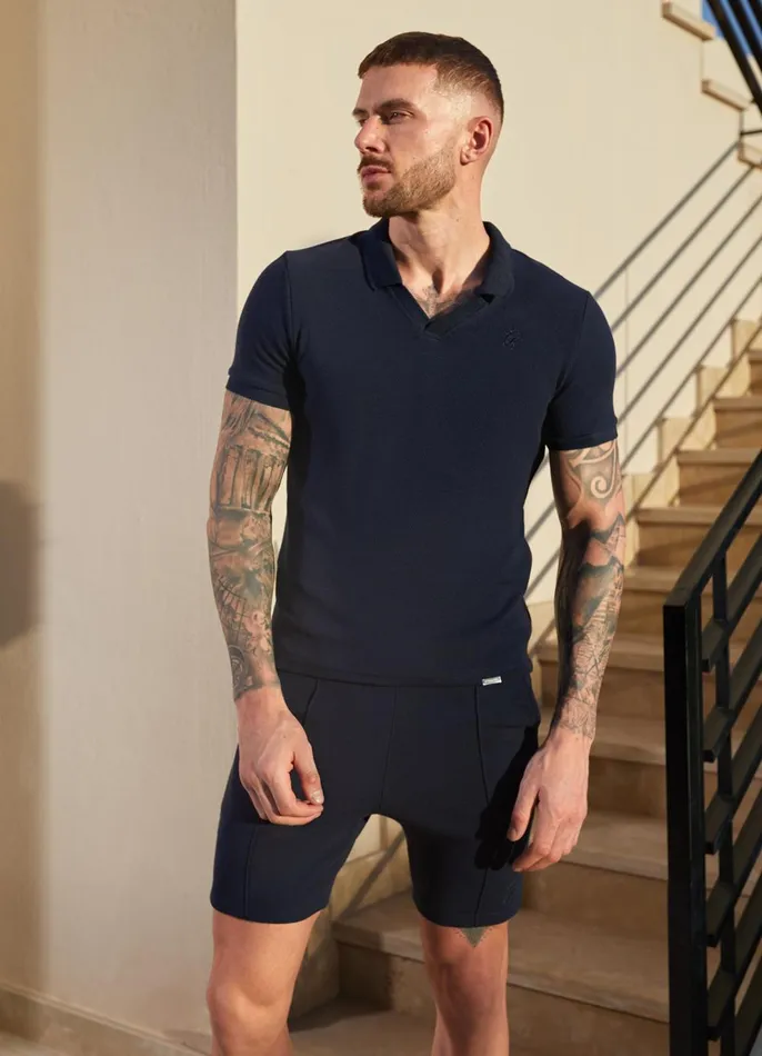 Gym King TShirts Men Signature Texture Polo 8211 Navy