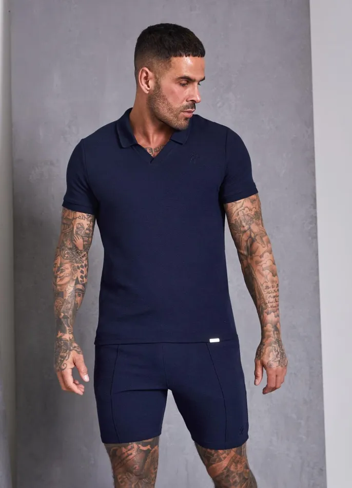 Gym King TShirts Men Signature Texture Polo 8211 Navy