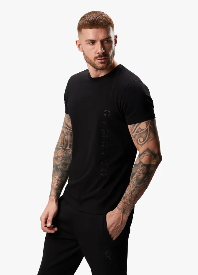 Gym King TShirts Men Split Linear Tee 8211 Black