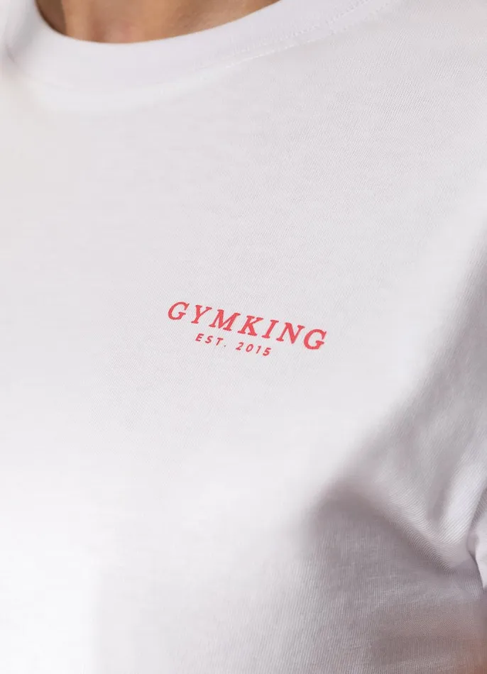 Gym King Tops and TShirts Women Established Cropped Tee 8211 WhiteRed