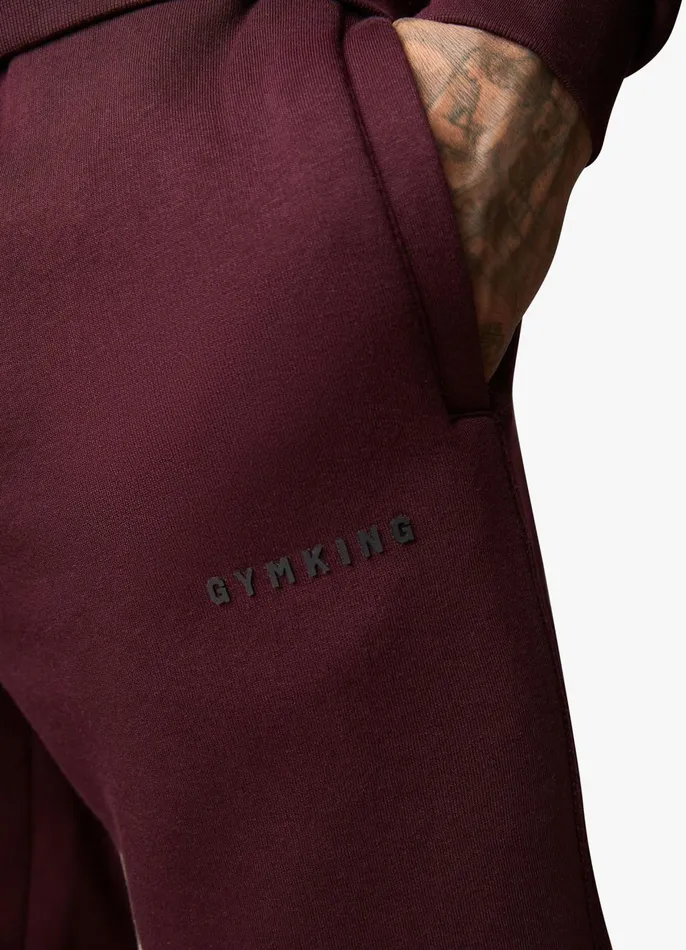 Gym King Tracksuit Bottoms Men Outline Print Jogger 8211 Burgundy