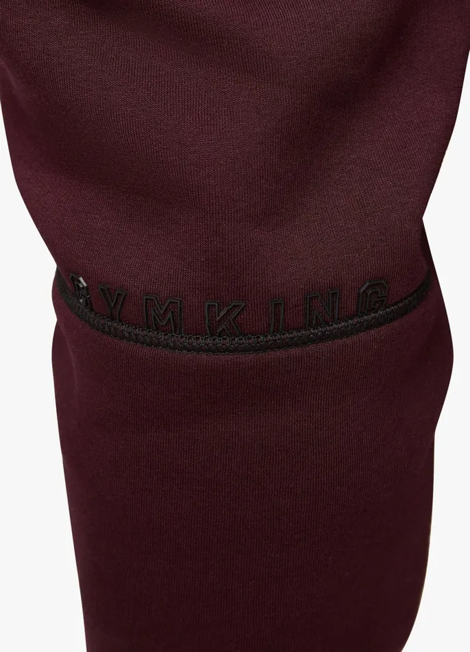 Gym King Tracksuit Bottoms Men Outline Print Jogger 8211 Burgundy