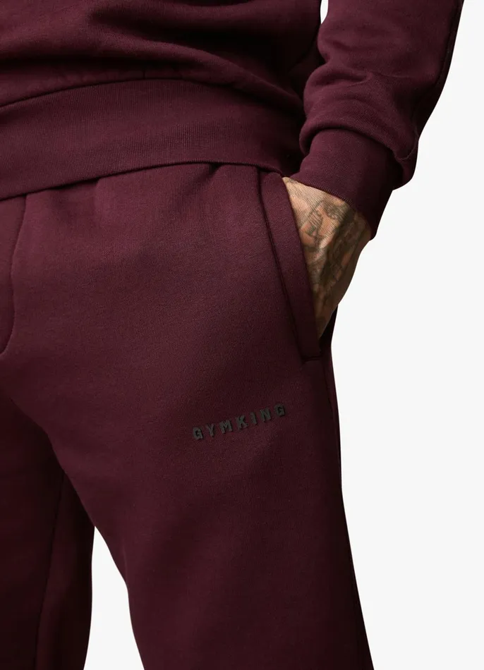 Gym King Tracksuit Bottoms Men Outline Print Jogger 8211 Burgundy