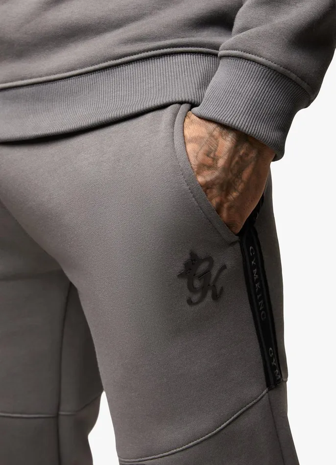 Gym King Tracksuit Bottoms Men Premium Taped Jogger 8211 Grey
