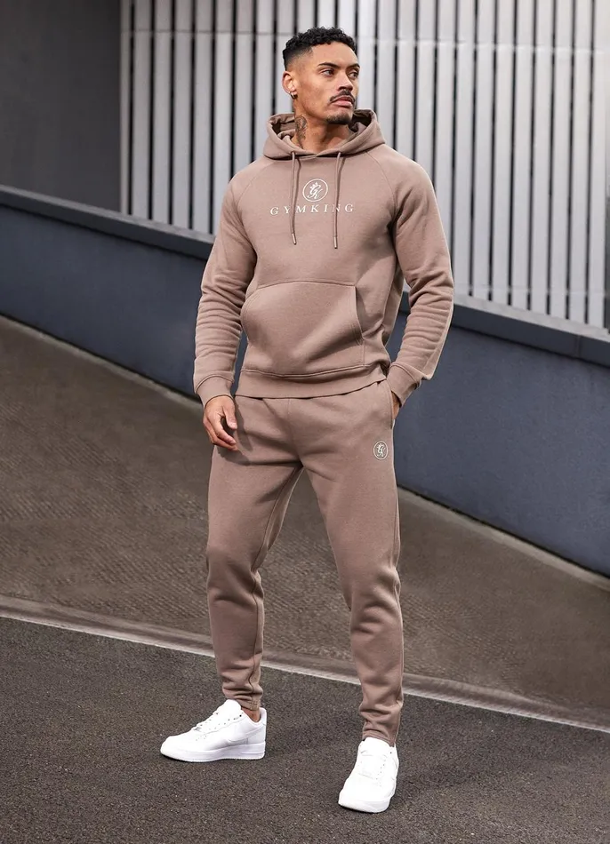 Gym King Tracksuit Bottoms Men Pro Logo Jogger 8211 Dark Taupe