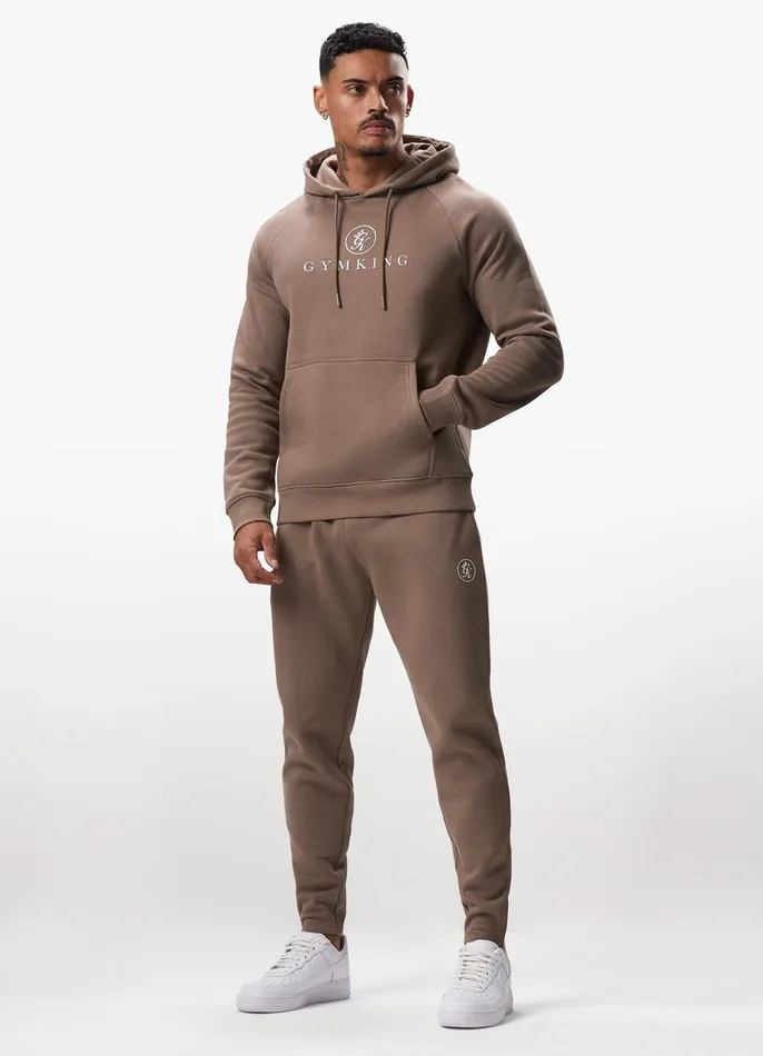 Gym King Tracksuit Bottoms Men Pro Logo Jogger 8211 Dark Taupe