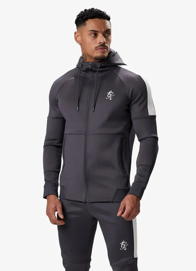 Gym King Tracksuit Tops Men Core Plus Poly FZ Hood 8211 Graphite