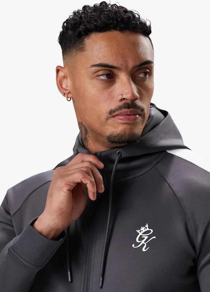 Gym King Tracksuit Tops Men Core Plus Poly FZ Hood 8211 Graphite