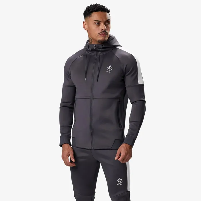 Gym King Tracksuit Tops Men Core Plus Poly FZ Hood 8211 Graphite
